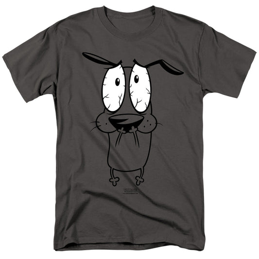 Courage The Cowardly Dog Scared Mens T Shirt Charcoal Officially Licensed