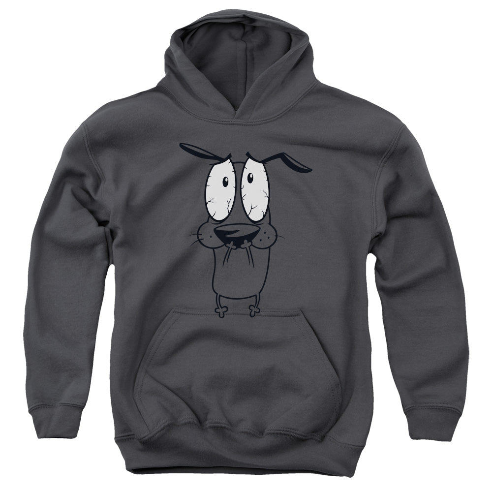 Courage the Cowardly Dog Scared Kids Youth Hoodie Charcoal Officially Licensed
