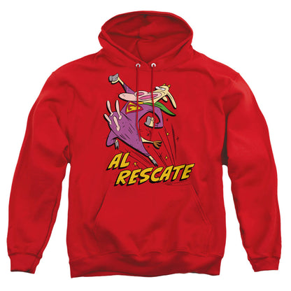 Cow And Chicken Al Rescate Mens Hoodie Red Officially Licensed