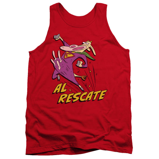 Cow And Chicken Al Rescate Mens Tank Top Shirt Red Officially Licensed
