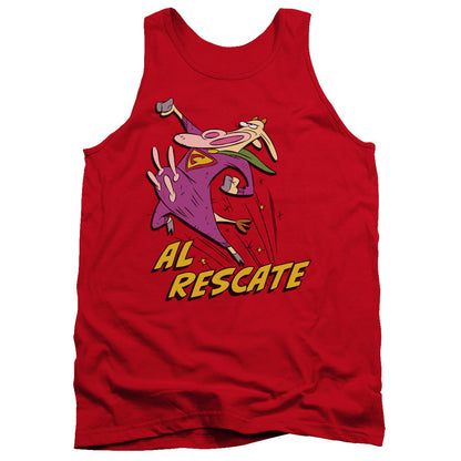 Cow And Chicken Al Rescate Mens Tank Top Shirt Red Officially Licensed