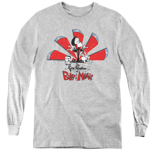 Grim Adventures of Billy and Mandy Grim Adventures Long Sleeve Kids Youth T Shirt Athletic Heather Officially Licensed