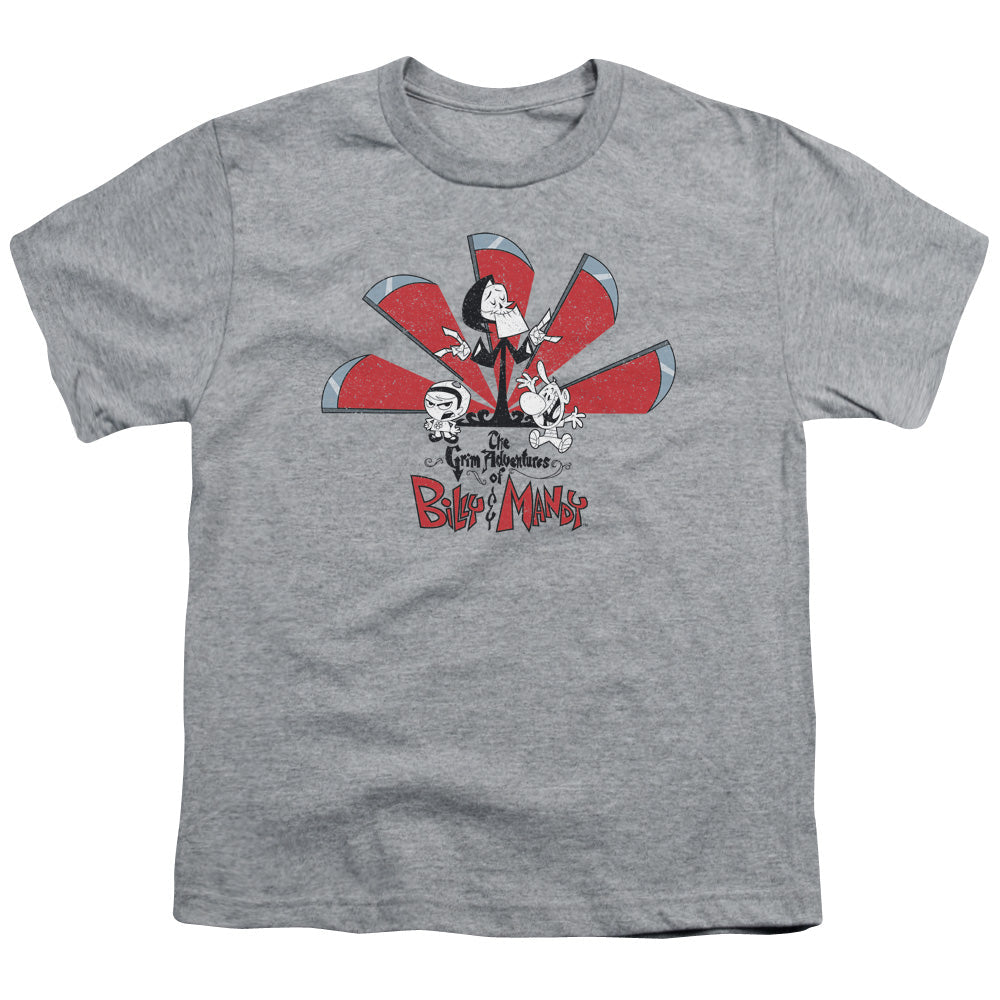 Grim Adventures of Billy and Mandy Grim Adventures Kids Youth T Shirt Athletic Heather Officially Licensed
