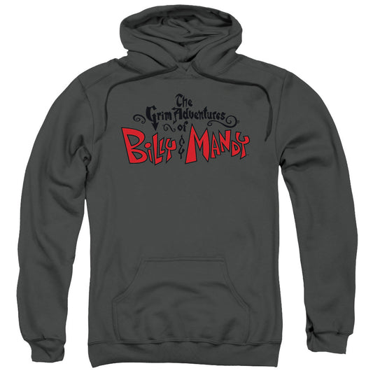 Grim Adventures Of Billy And Mandy Grim  Logo Mens Hoodie Charcoal Officially Licensed