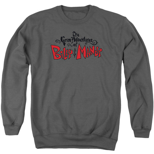 Grim Adventures of Billy and Mandy Grim Logo Mens Crewneck Sweatshirt Charcoal Officially Licensed