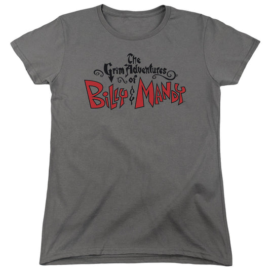 Grim Adventures of Billy and Mandy Grim Logo Womens T Shirt Charcoal Officially Licensed