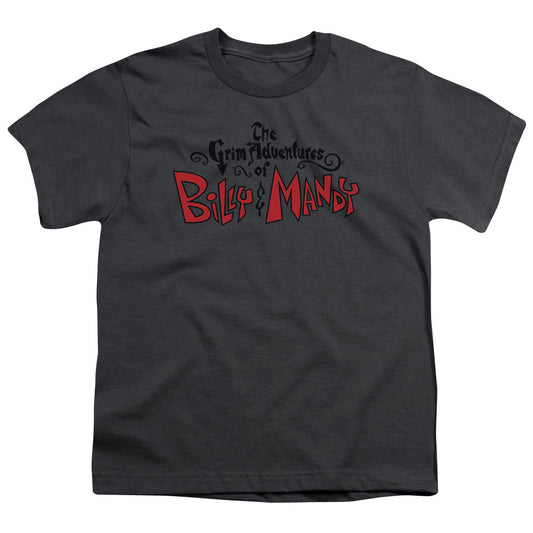 Grim Adventures of Billy and Mandy Grim Logo Kids Youth T Shirt Charcoal Officially Licensed