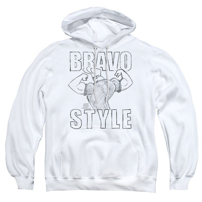 Johnny Bravo Bravo Style Mens Hoodie White Officially Licensed