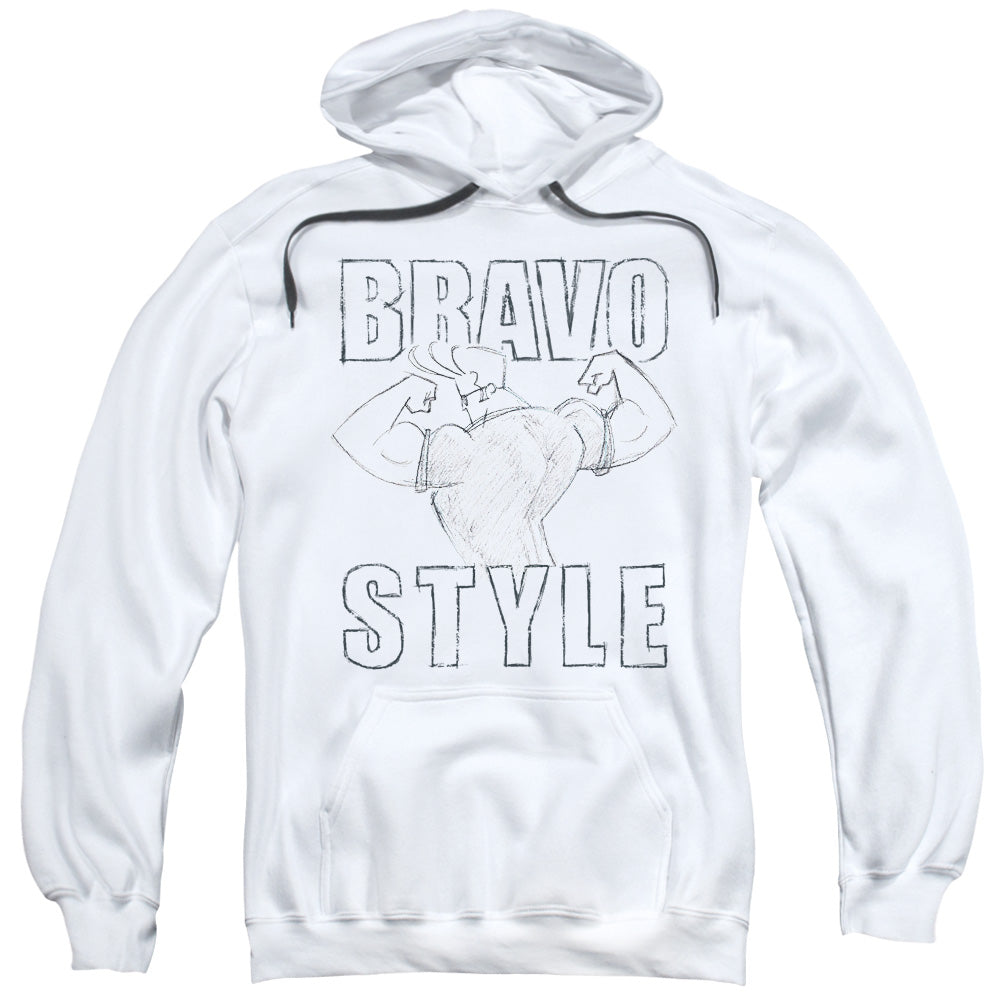 Johnny Bravo Bravo Style Mens Hoodie White Officially Licensed