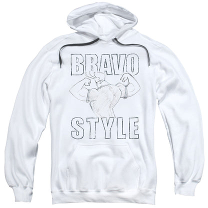 Johnny Bravo Bravo Style Mens Hoodie White Officially Licensed