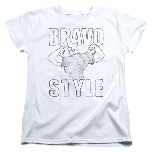 Johnny Bravo Bravo Style Womens T Shirt White Officially Licensed