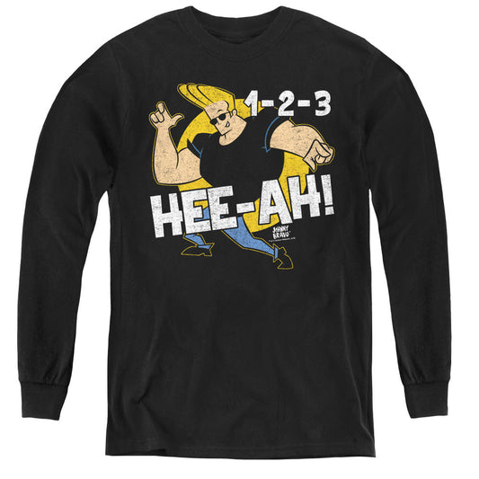 Johnny Bravo 123 Long Sleeve Kids Youth T Shirt Black Officially Licensed
