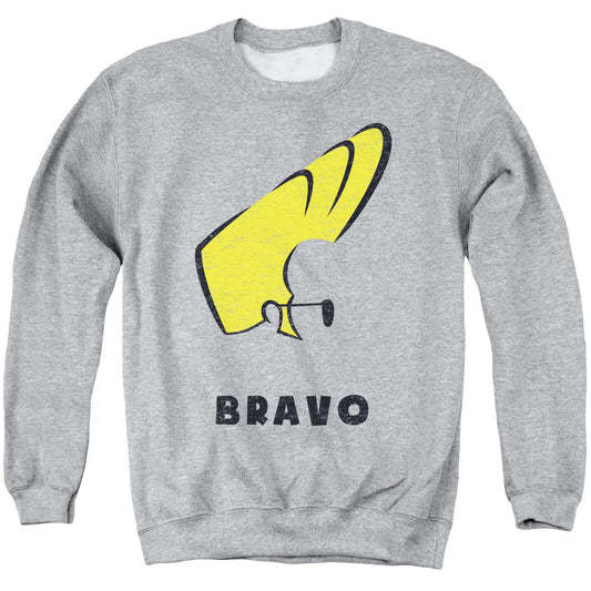 Johnny Bravo Johnny Hair Mens Crewneck Sweatshirt Athletic Heather Officially Licensed