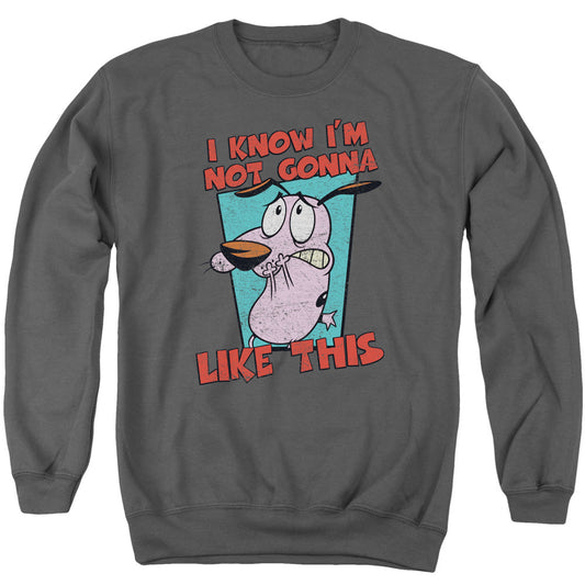 Courage The Cowardly Dog Not Gonna Like Mens Crewneck Sweatshirt Charcoal Officially Licensed