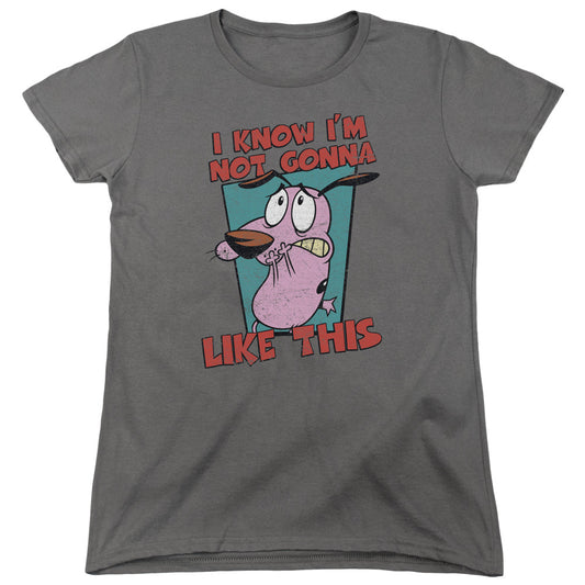 Courage the Cowardly Dog Not Gonna Like Womens T Shirt Charcoal Officially Licensed