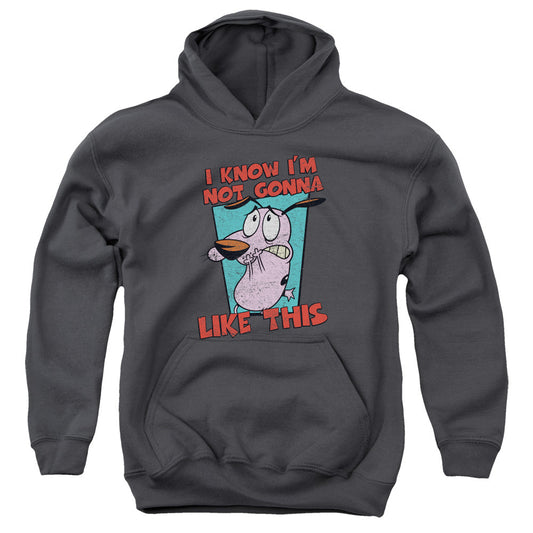 Courage the Cowardly Dog Not Gonna Like Kids Youth Hoodie Charcoal Officially Licensed