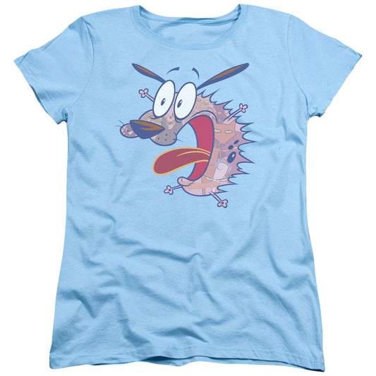 Courage the Cowardly Dog Evil Inside Womens T Shirt Light Blue Officially Licensed