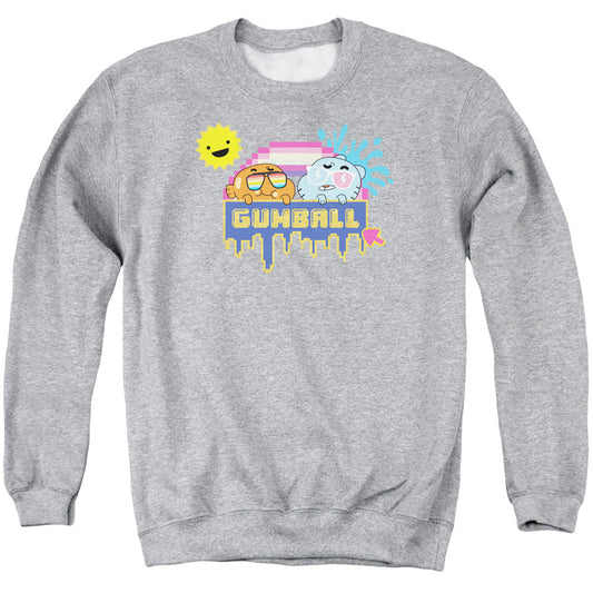 Amazing World of Gumball Sunshine Mens Crewneck Sweatshirt Athletic Heather Officially Licensed