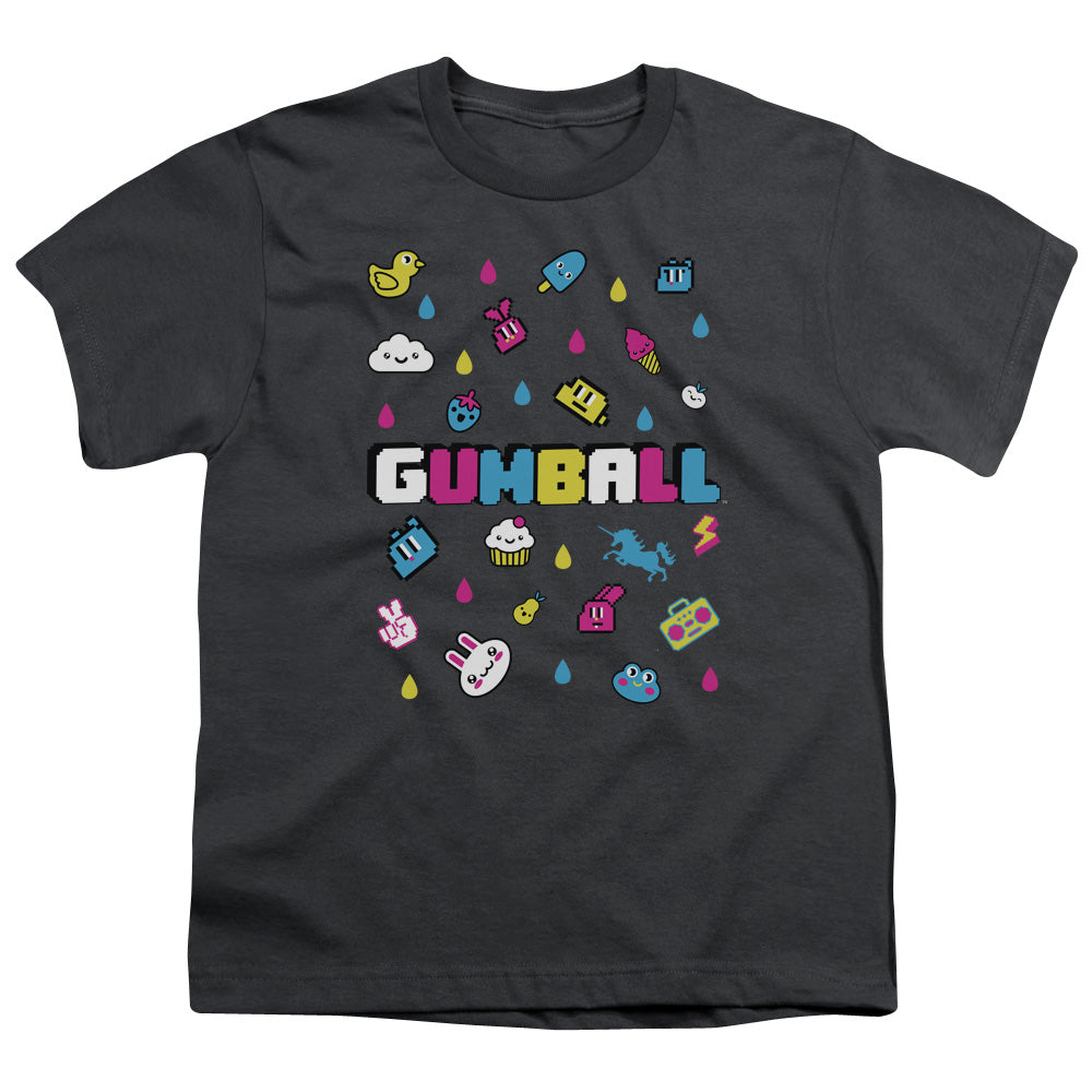 Amazing World of Gumball Fun Drops Kids Youth T Shirt Charcoal Officially Licensed