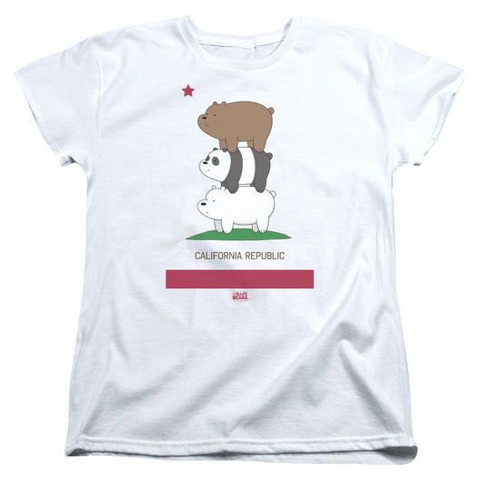 We Bare Bears Cali Stack Womens T Shirt White Officially Licensed