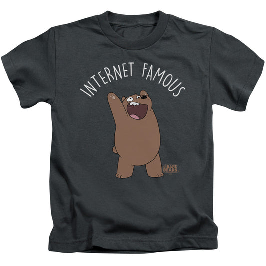 We Bare Bears Internet Famous Juvenile Kids Youth T Shirt Charcoal Officially Licensed
