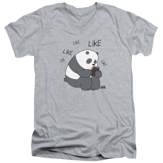 We Bare Bears Like Like Like Mens Slim Fit V Neck T Shirt Athletic Heather Officially Licensed