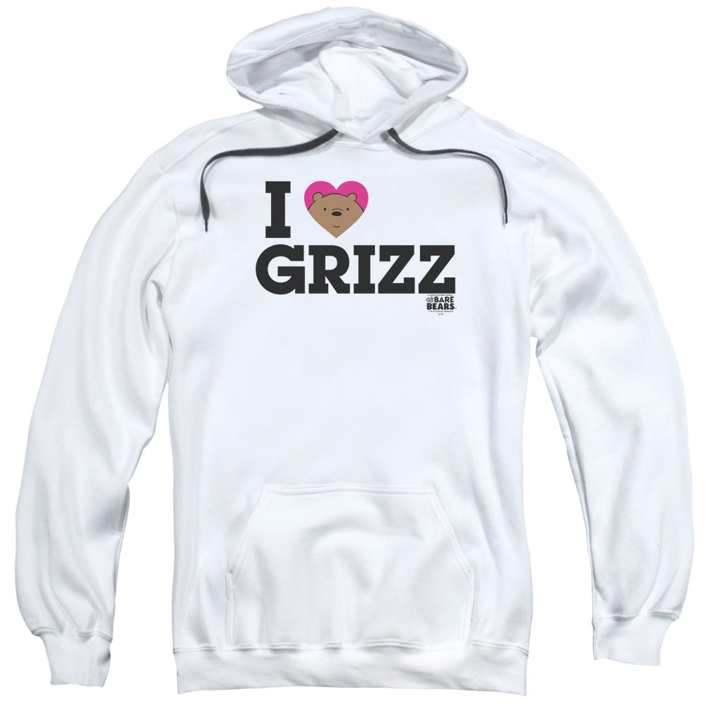 We Bare Bears Heart Grizz Mens Hoodie White Officially Licensed