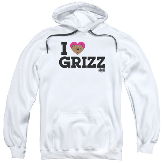 We Bare Bears Heart Grizz Mens Hoodie White Officially Licensed