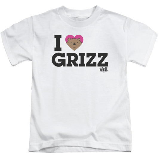 We Bare Bears Heart Grizz Juvenile Kids Youth T Shirt White Officially Licensed