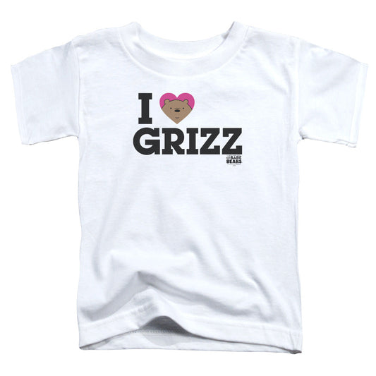 We Bare Bears Heart Grizz Toddler Kids Youth T Shirt White Officially Licensed