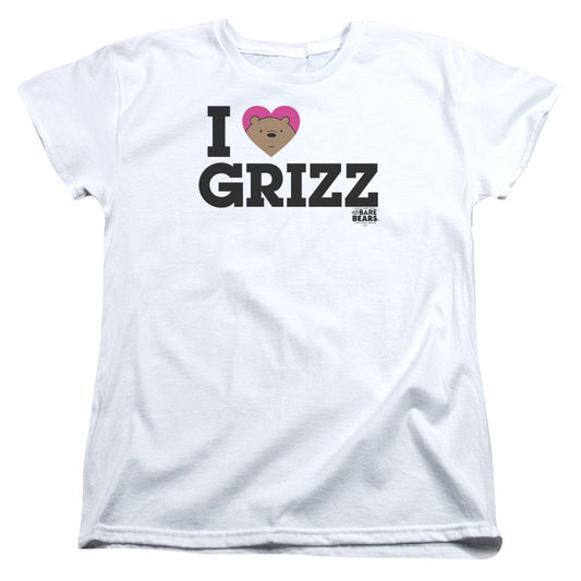 We Bare Bears Heart Grizz Womens T Shirt White Officially Licensed