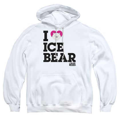 We Bare Bears Heart Ice Bear Mens Hoodie White Officially Licensed