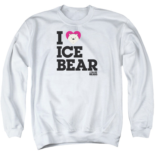 We Bare Bears Heart Ice Bear Mens Crewneck Sweatshirt White Officially Licensed