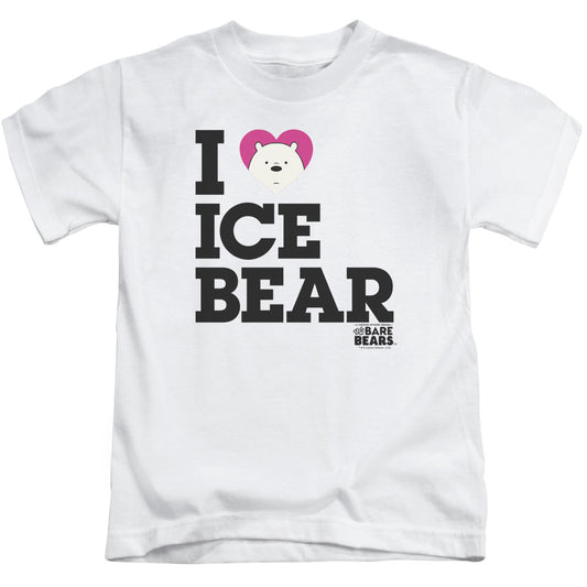 We Bare Bears Heart Ice Bear Juvenile Kids Youth T Shirt White Officially Licensed