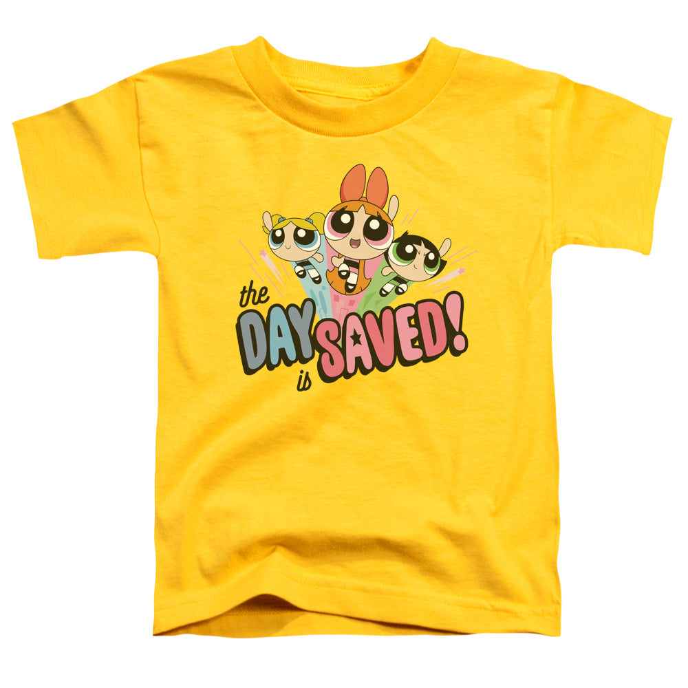 Powerpuff Girls the Day is Saved Toddler Kids Youth T Shirt Yellow Officially Licensed