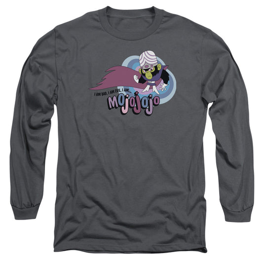 Powerpuff Girls I Am Bad I Am Evil Mens Long Sleeve Shirt Charcoal Officially Licensed
