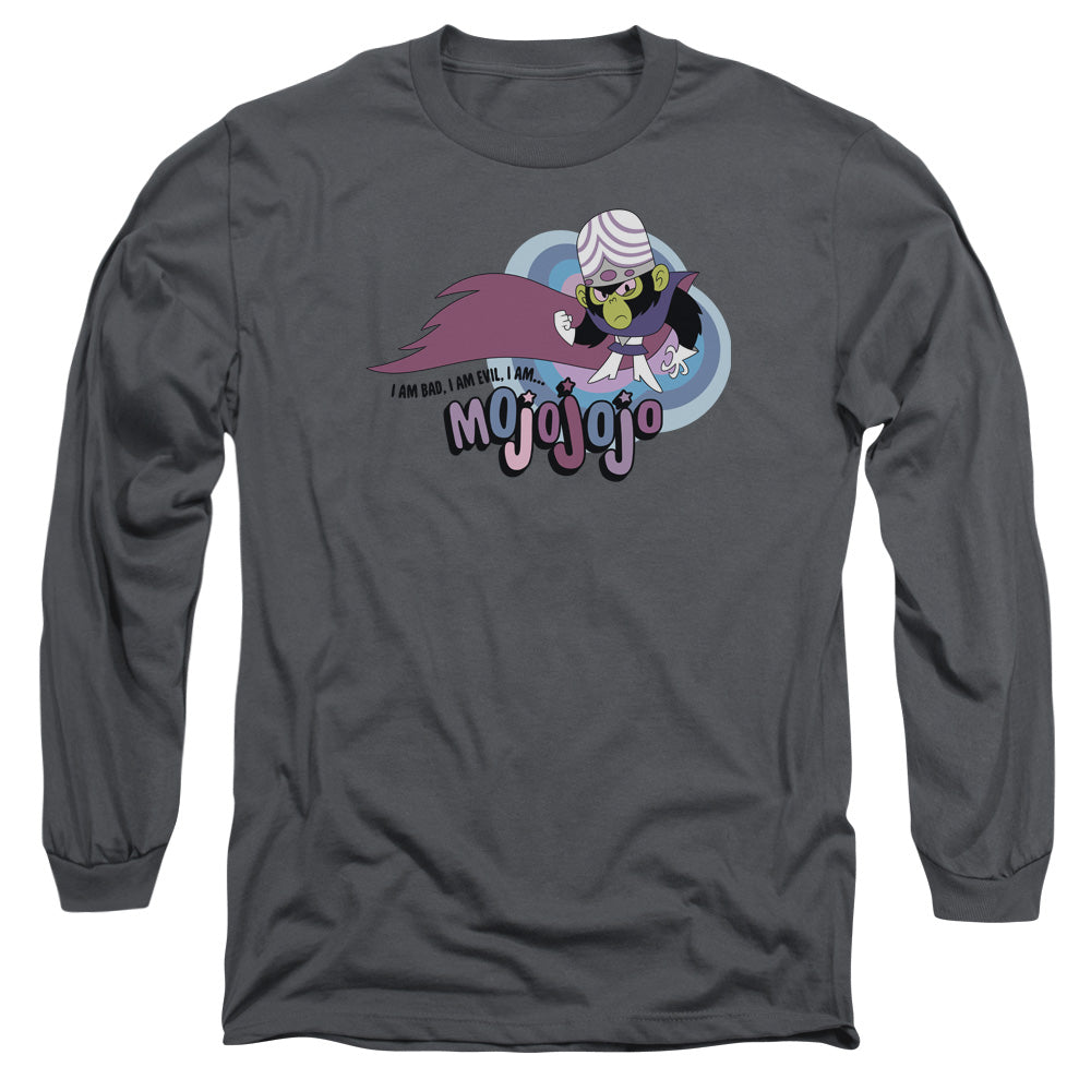 Powerpuff Girls I Am Bad I Am Evil Mens Long Sleeve Shirt Charcoal Officially Licensed