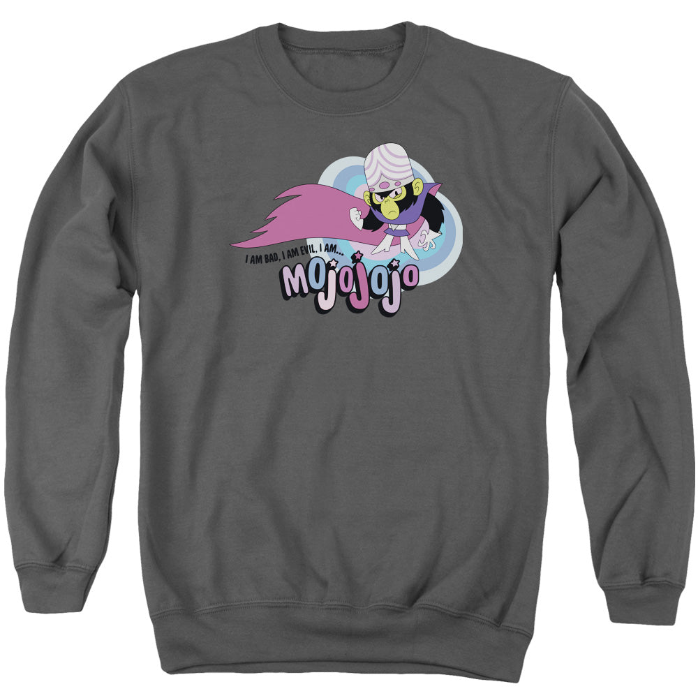 Powerpuff Girls I Am Bad I Am Evil Mens Crewneck Sweatshirt Charcoal Officially Licensed
