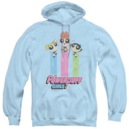 Powerpuff Girls The Girls Fly Mens Hoodie Light Blue Officially Licensed