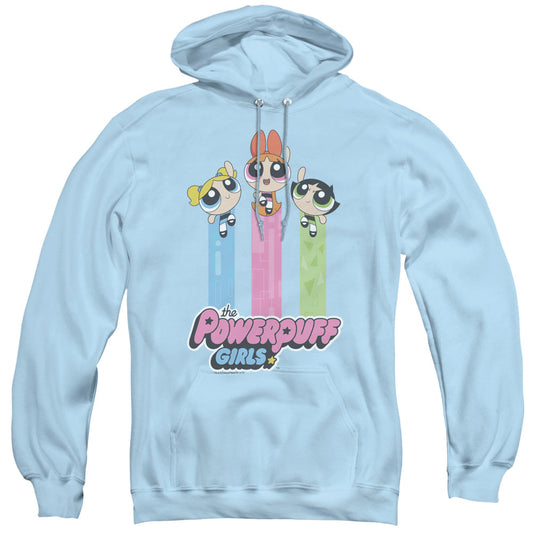Powerpuff Girls The Girls Fly Mens Hoodie Light Blue Officially Licensed