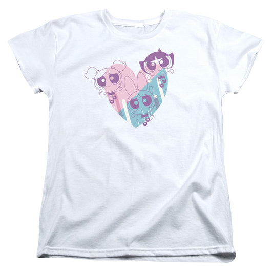 Powerpuff Girls Powerpuff Heart Womens T Shirt White Officially Licensed