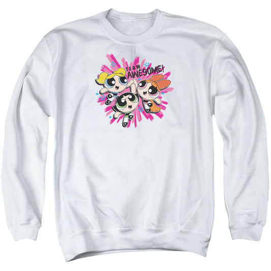 Powerpuff Girls Team Awesome Mens Crewneck Sweatshirt White Officially Licensed