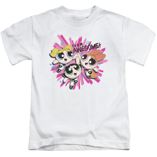 Powerpuff Girls Team Awesome Juvenile Kids Youth T Shirt White Officially Licensed