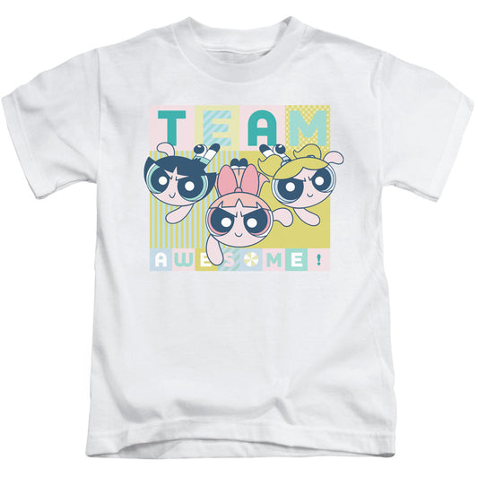 Powerpuff Girls Awesome Block Juvenile Kids Youth T Shirt White Officially Licensed