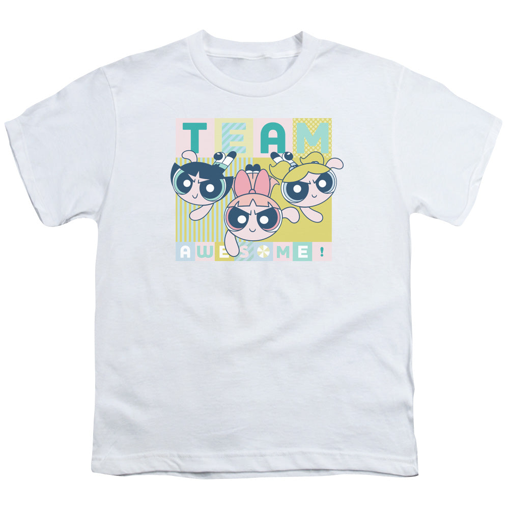 Powerpuff Girls Awesome Block Kids Youth T Shirt White Officially Licensed