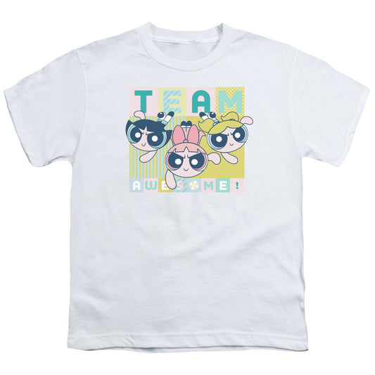 Powerpuff Girls Awesome Block Kids Youth T Shirt White Officially Licensed
