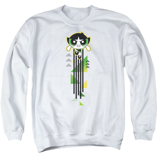 Powerpuff Girls Buttercup Streak Mens Crewneck Sweatshirt White Officially Licensed