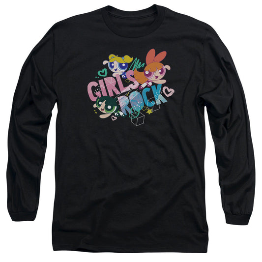 Powerpuff Girls Girls Rock Mens Long Sleeve Shirt Black Officially Licensed