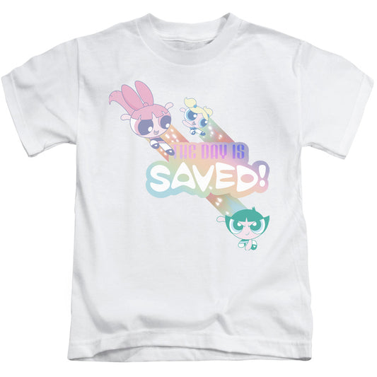 Powerpuff Girls the Day is Saved Juvenile Kids Youth T Shirt White Officially Licensed