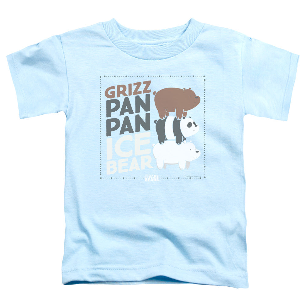 We Bare Bears Grizz Pan Pan Ice Bear Toddler Kids Youth T Shirt Light Blue Officially Licensed